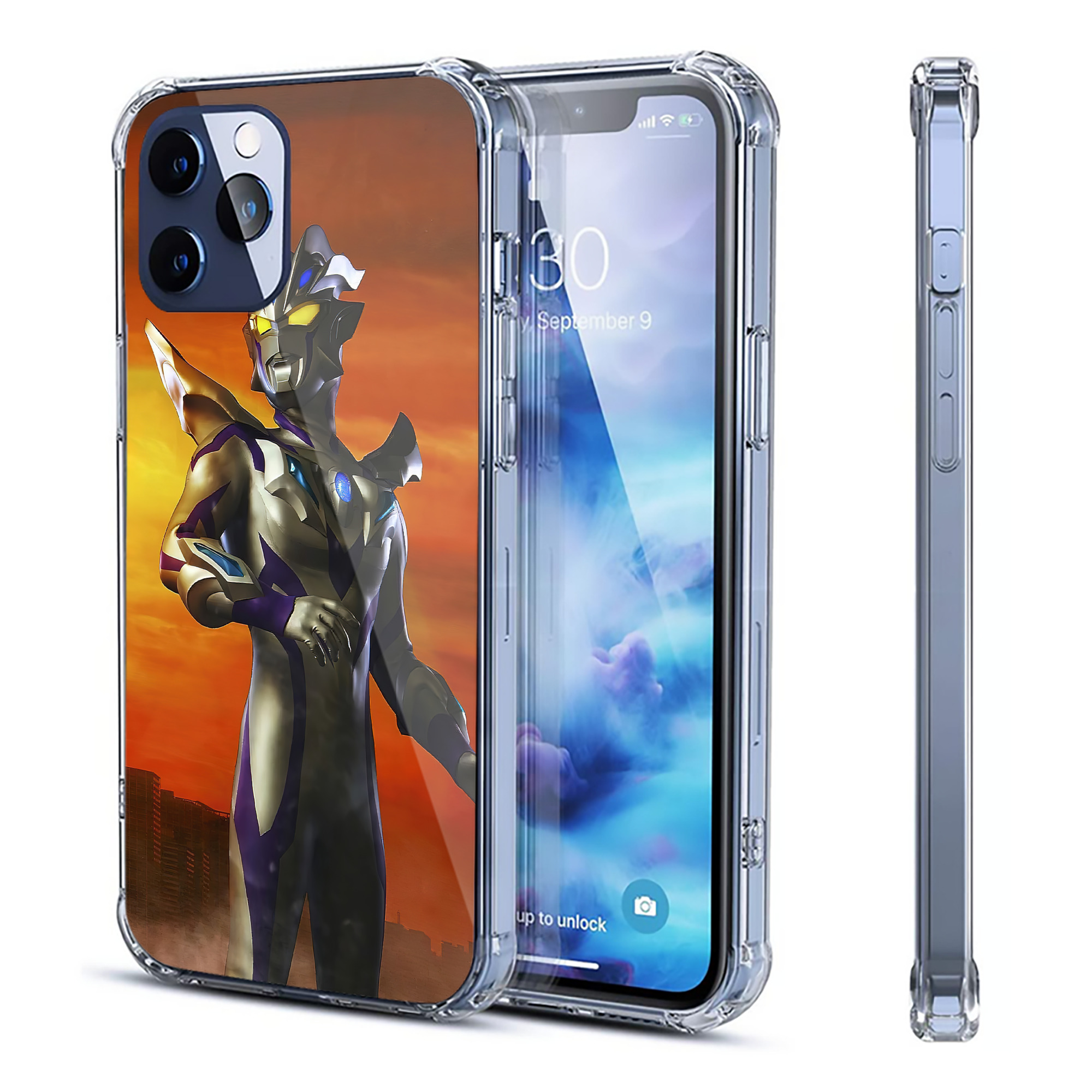 （画像用） ウルトラマン Ultraman 【iPhone 12シリーズ対応】透明スマホケース（クリアソフトケース）